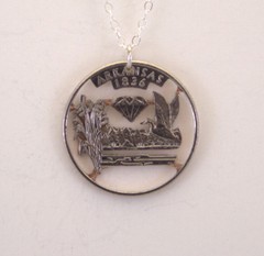 Arkansas – Cut-Out Coin Jewelry, Necklace/Pendant