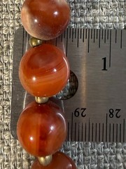 Carnelian Bead Necklace 18 Inches Long X 1/2 Inch Diameter Beads Excellent