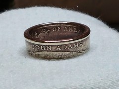 JOHN ADAMS – Size 10 Presidential Dollar Coin Ring