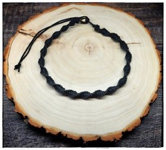 Simplistic Spiral Black Hemp Necklace / Choker Customizable MINIMALISTIC