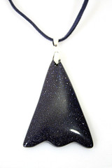 Blue Sun Stone Sunstone Pendant Necklace Gothic Statement Dark Fairy Jewelry
