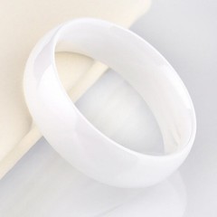 8mm Black White Ceramic Ring Plain Wedding Band 13