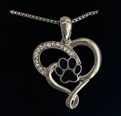 Large Elegant Heart Paw Print Necklace – Artisan Jewelry