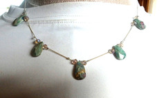 Beautiful Ruby in Fuchsite Necklace 925 Sterling Silver Artisan 17″ length