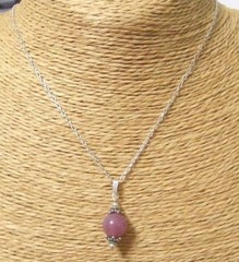 Sterling Silver Natural RUBY Gemstone Drop Necklace…Handmade USA