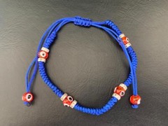 Blue Red Evil Eye Mati Friendship Cord Bracelet Black Blue Macrame Crystal Women
