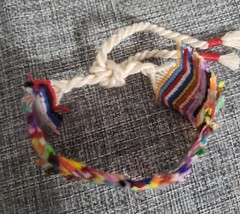 Gorgeous unique colorful Macrame cuff bracelet . Sliding Knot