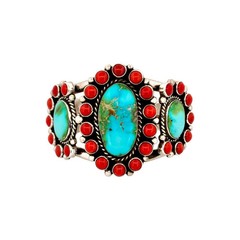 Melvin & Tiffany Jones, Bracelet, Multi-Stone, Sterling Silver, Navajo, 7″