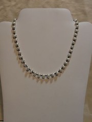 VINTAGE NICE STERLING SILVER CULTURED BAROQUE PEARL NECKLACE