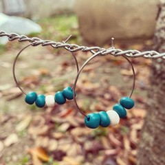 Unique clay earrings green for women