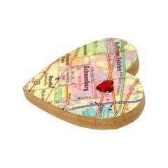 Heart Brooch Pin 2” Chicago Map Wood Eclectic Boho Urban Artisan Unisex Gift