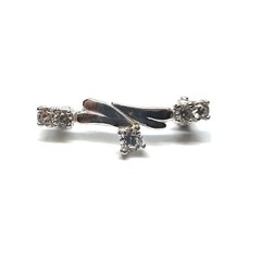 Handmade Sterling Silver Brooch With Cubic Zirconia Genuine Solid Hallmarked 925