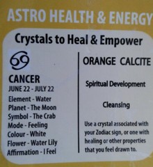 ASTRO HEALTH & ENERGY ORANGE CALCITE CRYSTALS HEAL AND EMPOWER ZODIAC CANCER NWT