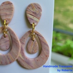 Hypoallergenic Brown and Gold Teardrop Dangle Stud Earrings