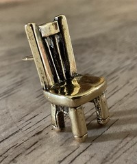 22 K Gold Dipped Pewter Chair Lapel Pin Charm Pendant Jim Clift Made In USA