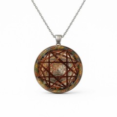 Kalachakra Buddhist Amulet Citrine Black Tourmaline Orgonite Protection Pendant