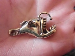 Brass Angler fish Pendant / Statue 3D