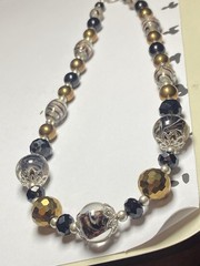 Artisan Handcrafted Art Deco Lampwork Glass Jewelry Amber fromChaos Necklace #12