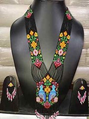 Boho Beaded Handmade Seed Bead American Ukrainian traditional Necklace Earrings