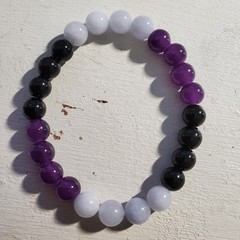 Amethyst Aquamarine Obsidian Stretchy Bracelet