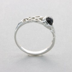 Oval BLACK ONYX Celtic Ring 925 STERLING SILVER Natural & Genuine Gemstone #2e