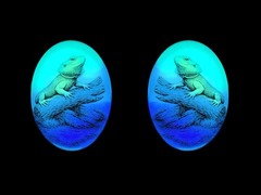 Bearded Dragon Lime Aqua Blue Purple/Violet Glow in the Dark Earrings