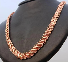 18 inch Pure Copper Solid HELIX Chain Necklace, Healing Jewelry Spiritual