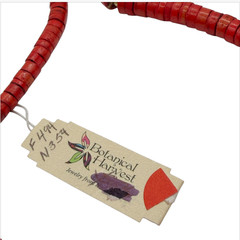 Tribal Boho Deep Pink Bead Statement Necklace 34″ Botanical Harvest Philippines