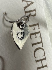 NEW Vintage FAR FETCHED Stitched Heart Earrings .925 Sterling Silver Brass EW192