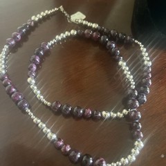 Karla Jordan Riverstone Bead Necklace Unique Art To Wear 22”