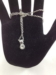 Costume Jewelry Pendant Style Faux Diamond Necklace ~ 18″ Chain
