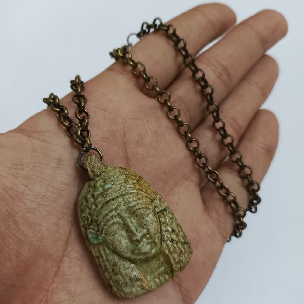 Unique Hathor Egyptian necklace – antique style, handmade pendant chain