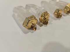 2 Inch Quartz Crystal Point Pendant Gold Plated Necklace Charm