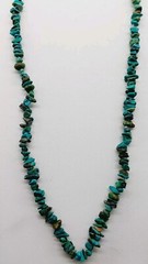 Natural Green Blue Turquoise handmade Vintage Gemstone Chip Necklace Long
