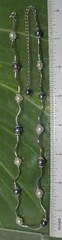 Solid Silver .925 Black & White Freshwater Pearl Necklace