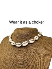 Hawaiian Cowrie Shell Choker Necklace 🌴 Handmade Natural Adjustable Surfer