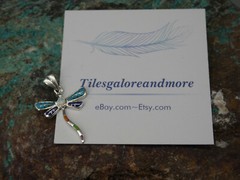 Dragonfly Southwestern Sterling Silver Petite Pendant Multi Gemstone & Opal S25