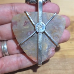 Handmade Graveyard Point Plume Agate Pendant – Sterling Silver 925 Pendant Only