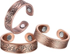 Stylish Adjustable Copper Magnetic Rings Set – Vintage Fashion for All Occasions