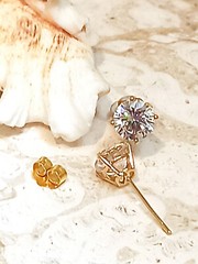 DESIGNR Diamond 18k Gold LUXURY 2ct Solitaire Solid 18k Gold HANDMADE Earrings