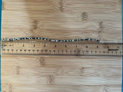 New Mother of Pearl, Pewter & Sterling Silver Handmade Anklet 9 1/2 to 11 in-A53