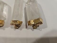 2 Inch Quartz Crystal Point Pendant Gold Plated Necklace Charm