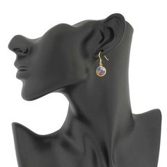 Glass Of Venice Italian Murano Glass Earrings Dangle Round Multicolor Millefiori