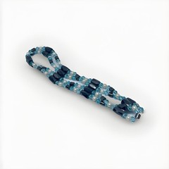 Blue Crystal Hematite Magnetic Beaded 20″ Necklace or Wrap Bracelet W/ Pearls