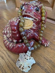 Natural Nephrite Jade Beaded Necklace With MOP Pendant