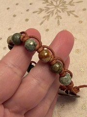 Ladies/Teen Gemstone And Leather Bracelet, 6.25”