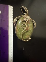 Pink And Green Unakite Gemstone Pendant