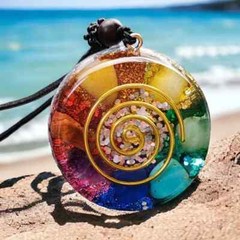 Seven Veins Energy Pendant Necklace Women Men Orgone Rainbow Crystal Necklack