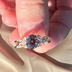 Victorian Style Handcrafted Lab Grown Alexandrite Ring in 18k Rose Gold Vermeil