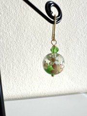 Japanese Tensha bead and crystal glass earrings with surgical stainless hooks